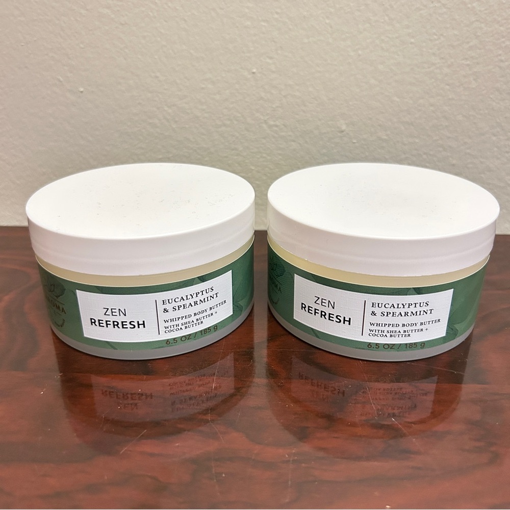 NWT Bath & Body Works Zen Aromatherapy Eucalyptus Spearmint Body Butter x 2
